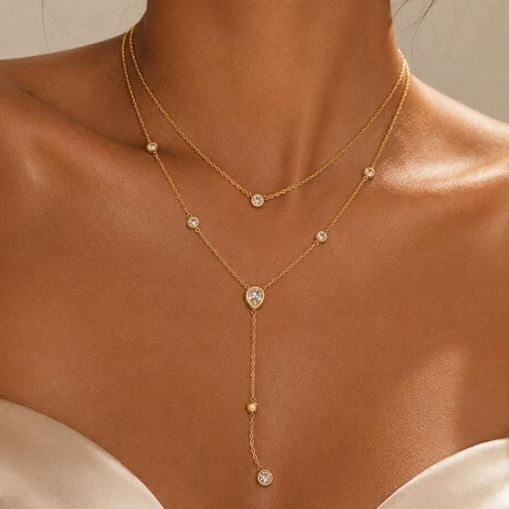 Crystal drop necklace D226